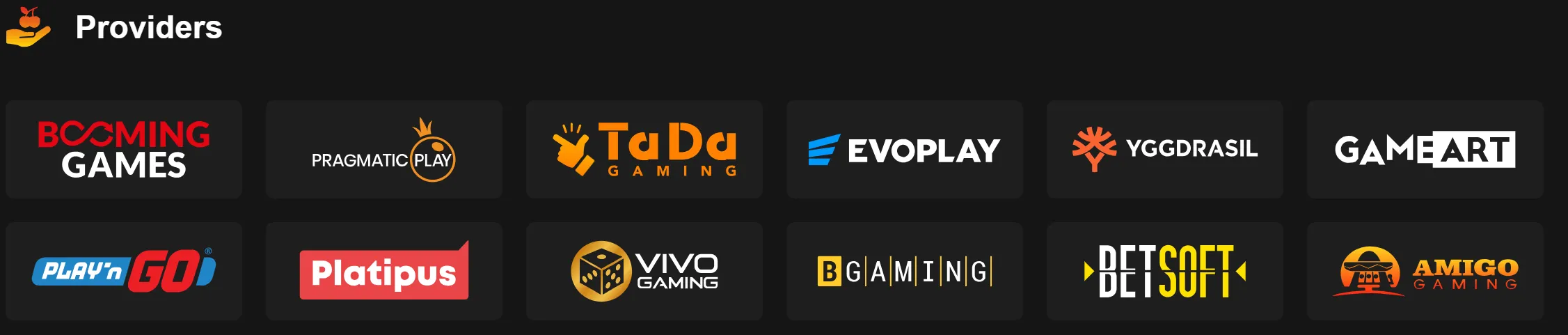 boomingslots casino providers